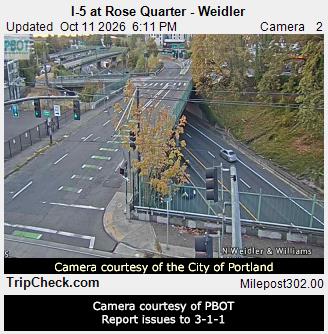 Public traffic camera image: I-5 at Rose Quarter - Weidler